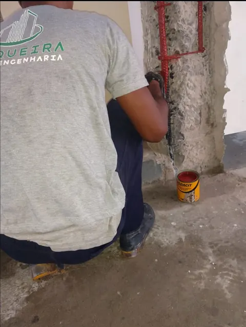 Abertura e tratamento das ferragens — Cond. Edf. Damasco, Pituba