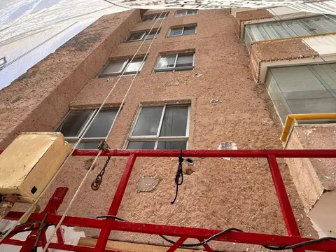 Balancim na fachada — preparação da base — Cond. Edf. Mansão do Atlântico, Pituba